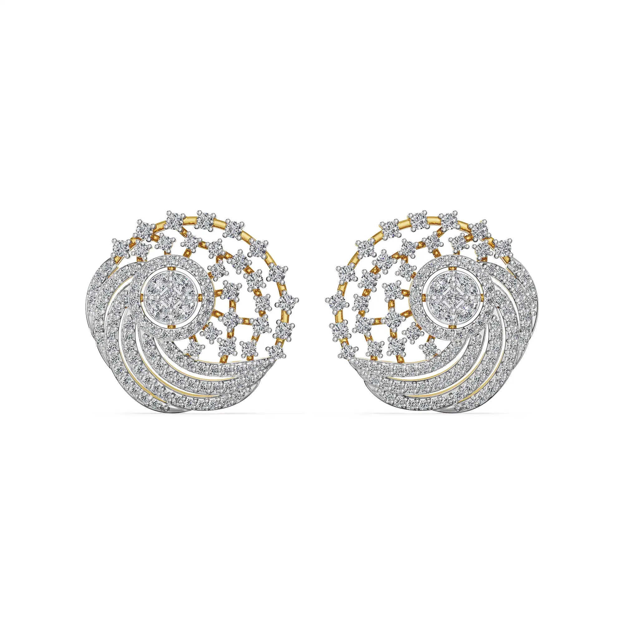 Celestial Spiral Lab Grown Diamond Earrings