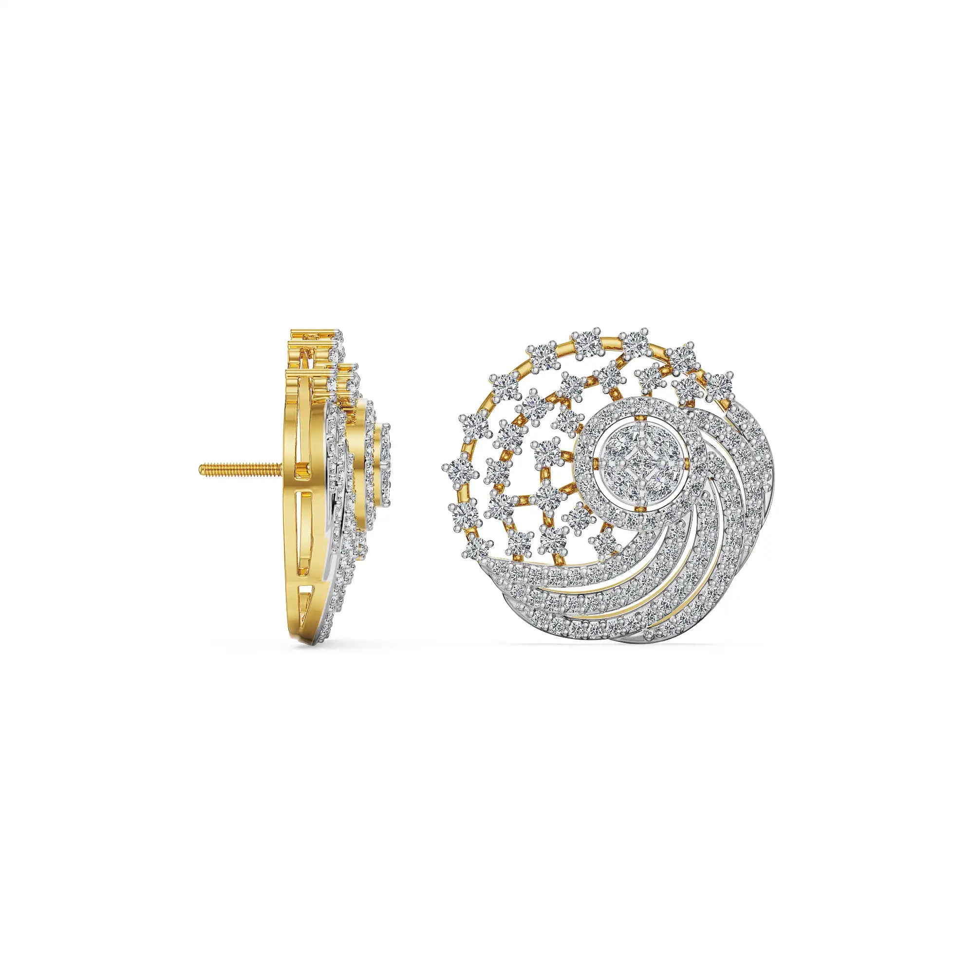 Celestial Spiral Lab Grown Diamond Earrings