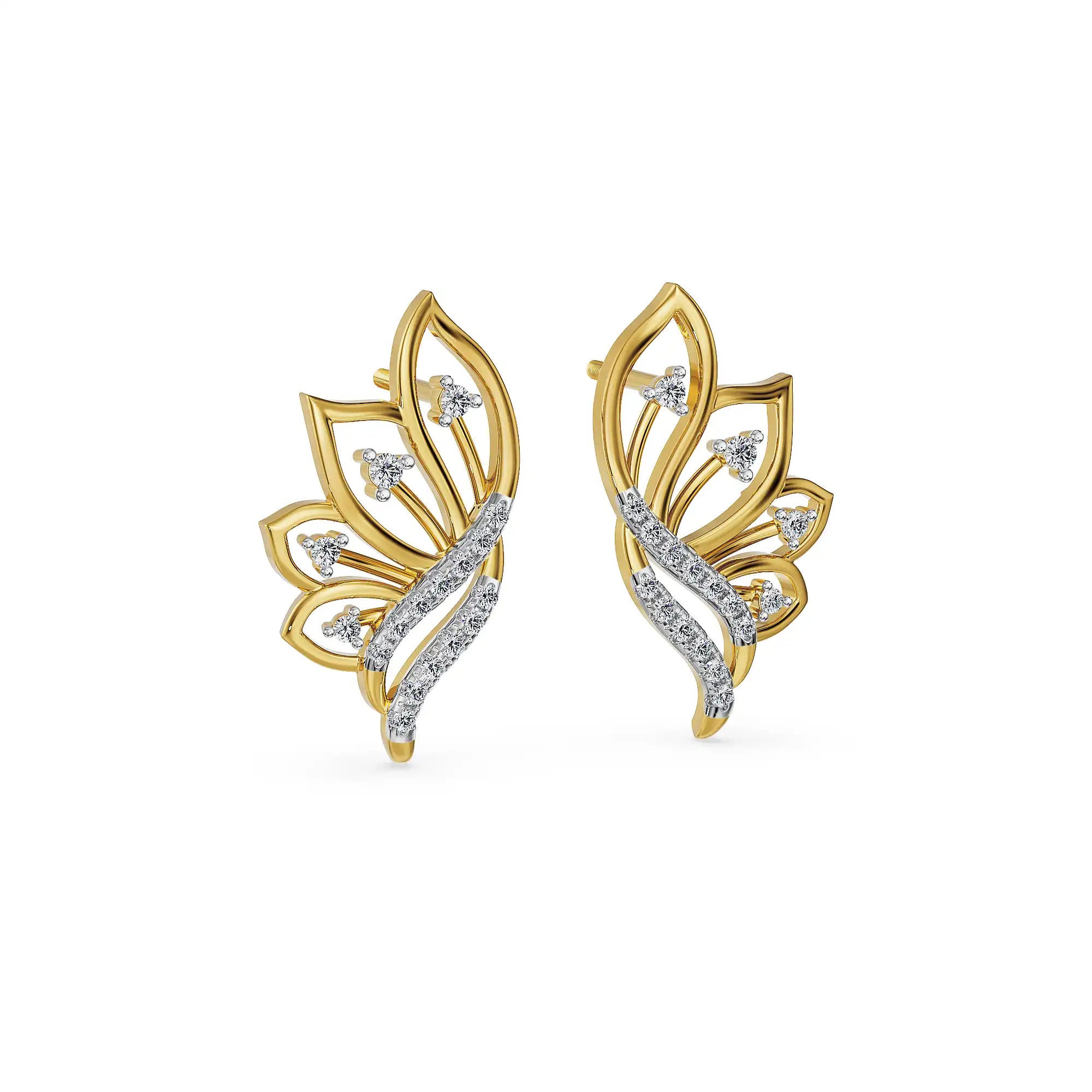 Whispering Leaf Lab Grown Diamond Earrings