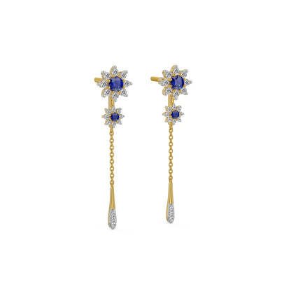 Midnight Bloom Sapphire Drop Earrings