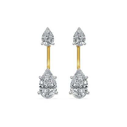 Twin Pear Detachable Lab Grown Diamond Earrings