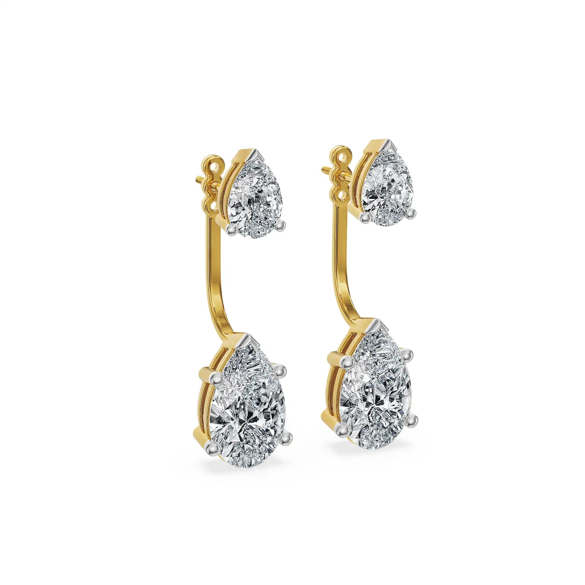 Twin Pear Detachable Lab Grown Diamond Earrings