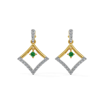 Elegant Emerald Lab Grown Diamond Earrings