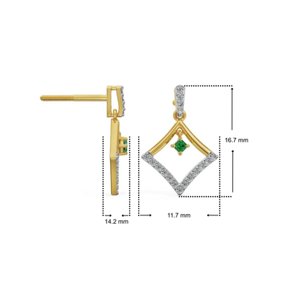 Elegant Emerald Lab Grown Diamond Earrings