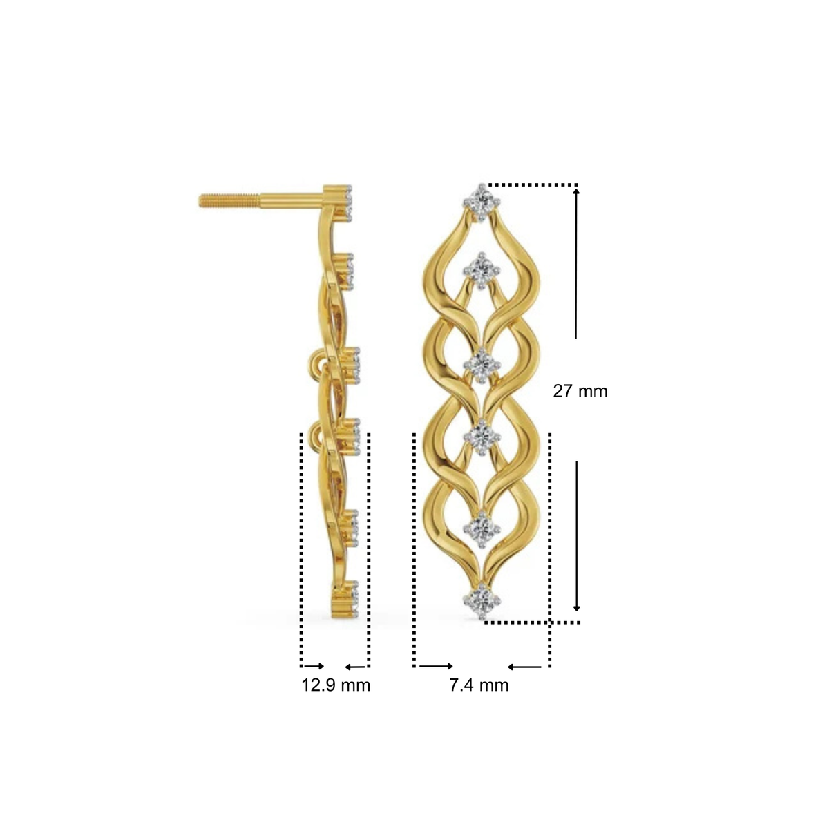 Weave Lab Grown Diamond Earrings