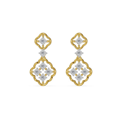 Clover Cascade Lab Grown Diamond Drop Earrings
