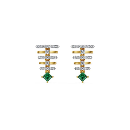 Emerald Rhythm Lab Grown Diamond Drop Earrings