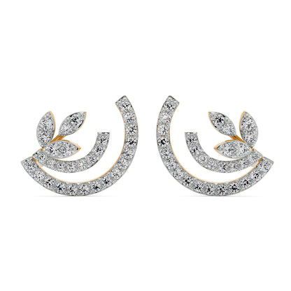 Glamorous Diamond Earrings Front view in 9KT