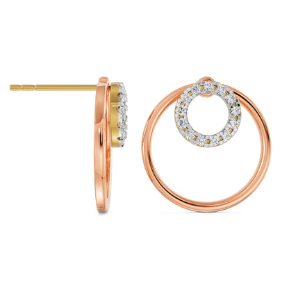 Round in Round Diamond Earrings Prospective View