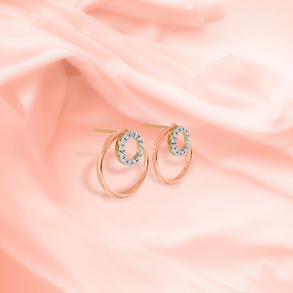 Round in Round Diamond Earrings Prospective View