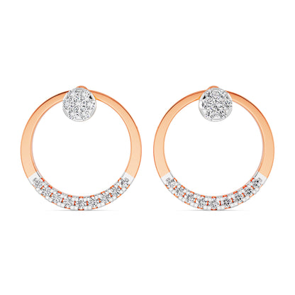 Brilliant Orbit Diamond Earrings Front View