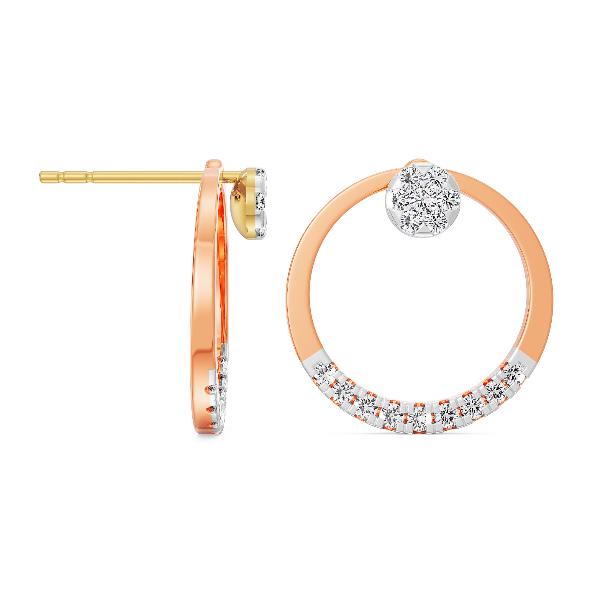Brilliant Orbit Diamond Earrings Right View