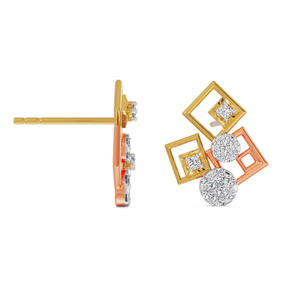 Geometrical Diamond Earrings Right view