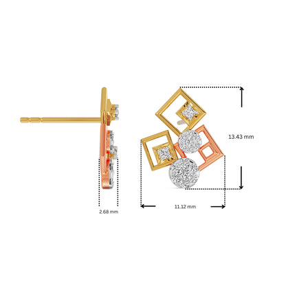 Geometrical Lab Grown Diamond Earrings 9KT