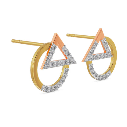 Modern Diamond Duo Earrings Left View