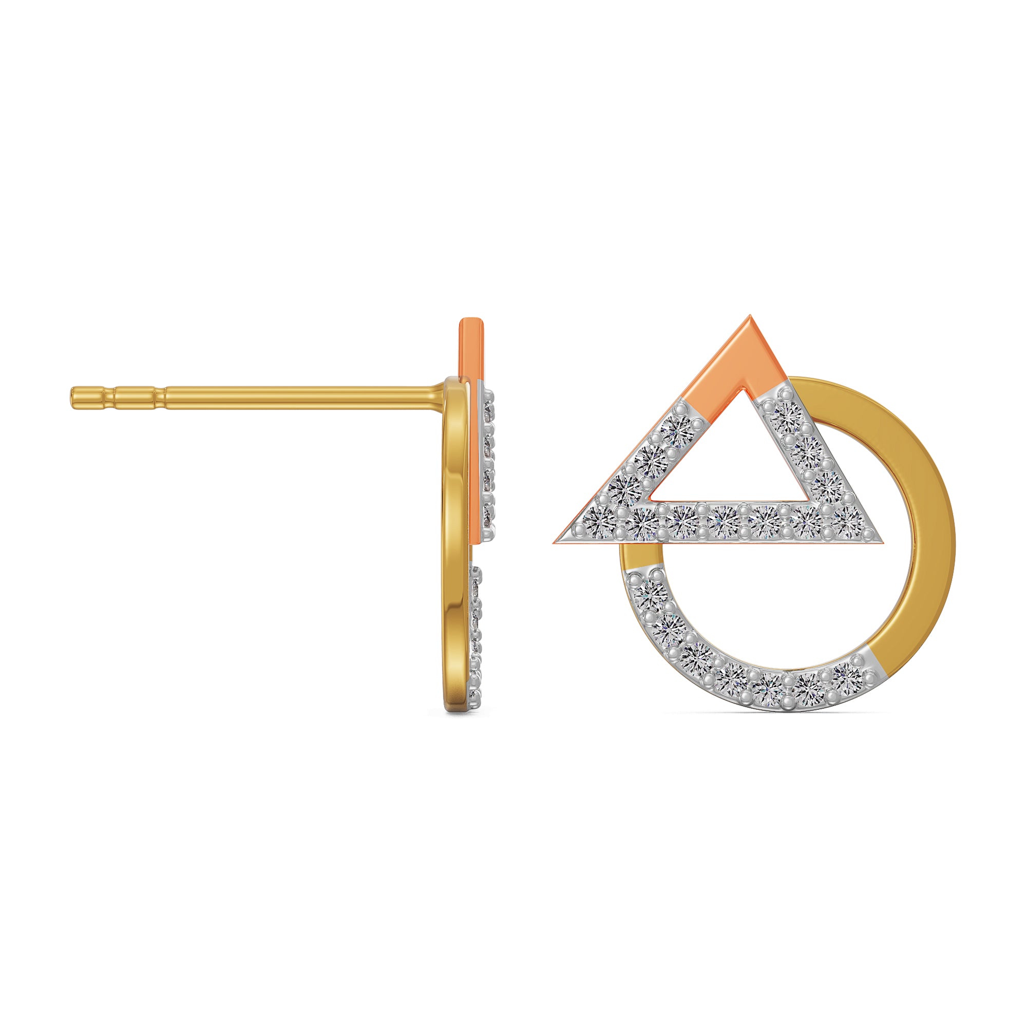 Modern Diamond Duo Earrings Right View