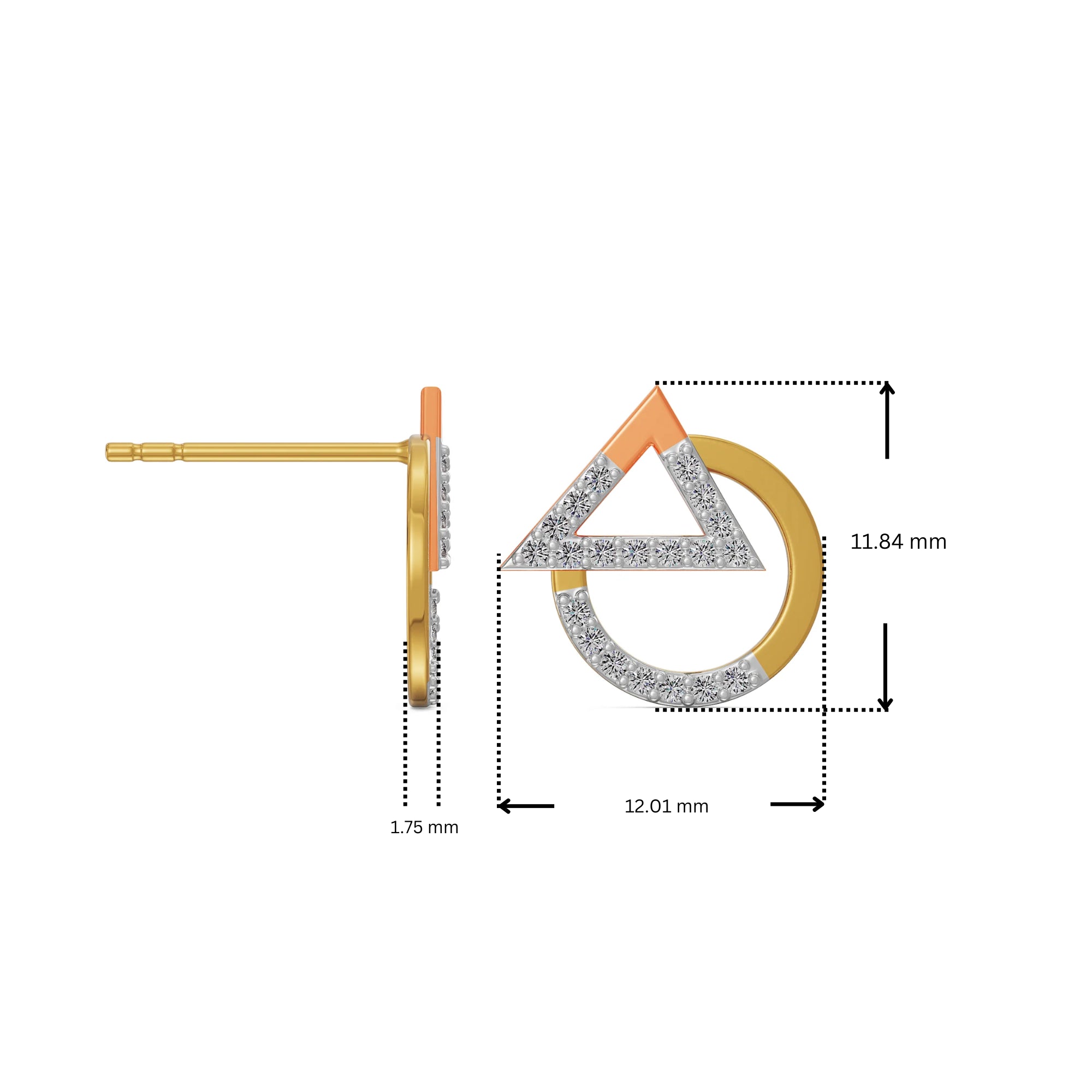 Modern Lab Grown Diamond Duo Earrings 9KT