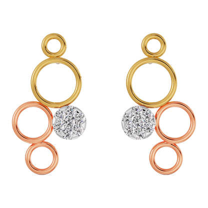 Fivefold Sparkle Diamond Earrings Front View in 9KT
