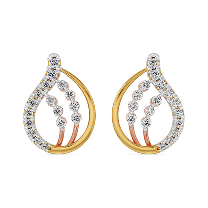 Dazzling Diamond Earrings Front View