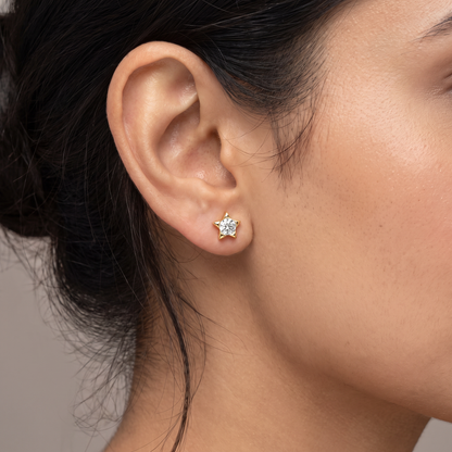 Lab Grown Diamond Solitaire Star Studs