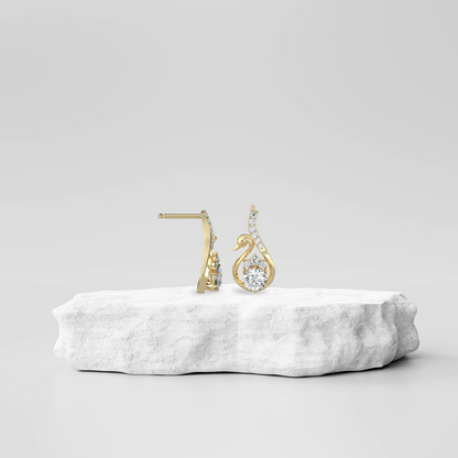 Majestic Swan Diamond Earrings Prospective View