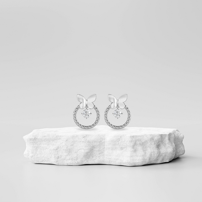 Radiant Butterfly Diamond Earrings Prospective View