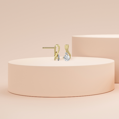 Diamond Melodic Solitaire Earrings Prospective View