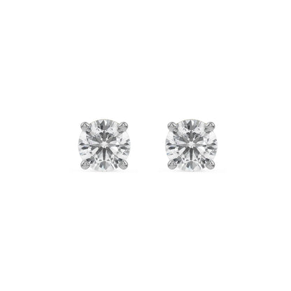 0.25 CT Diamond Solitaire Studs Front View in 9KT