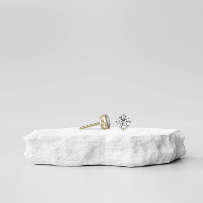 0.25 CT Diamond Solitaire Studs Prospective View