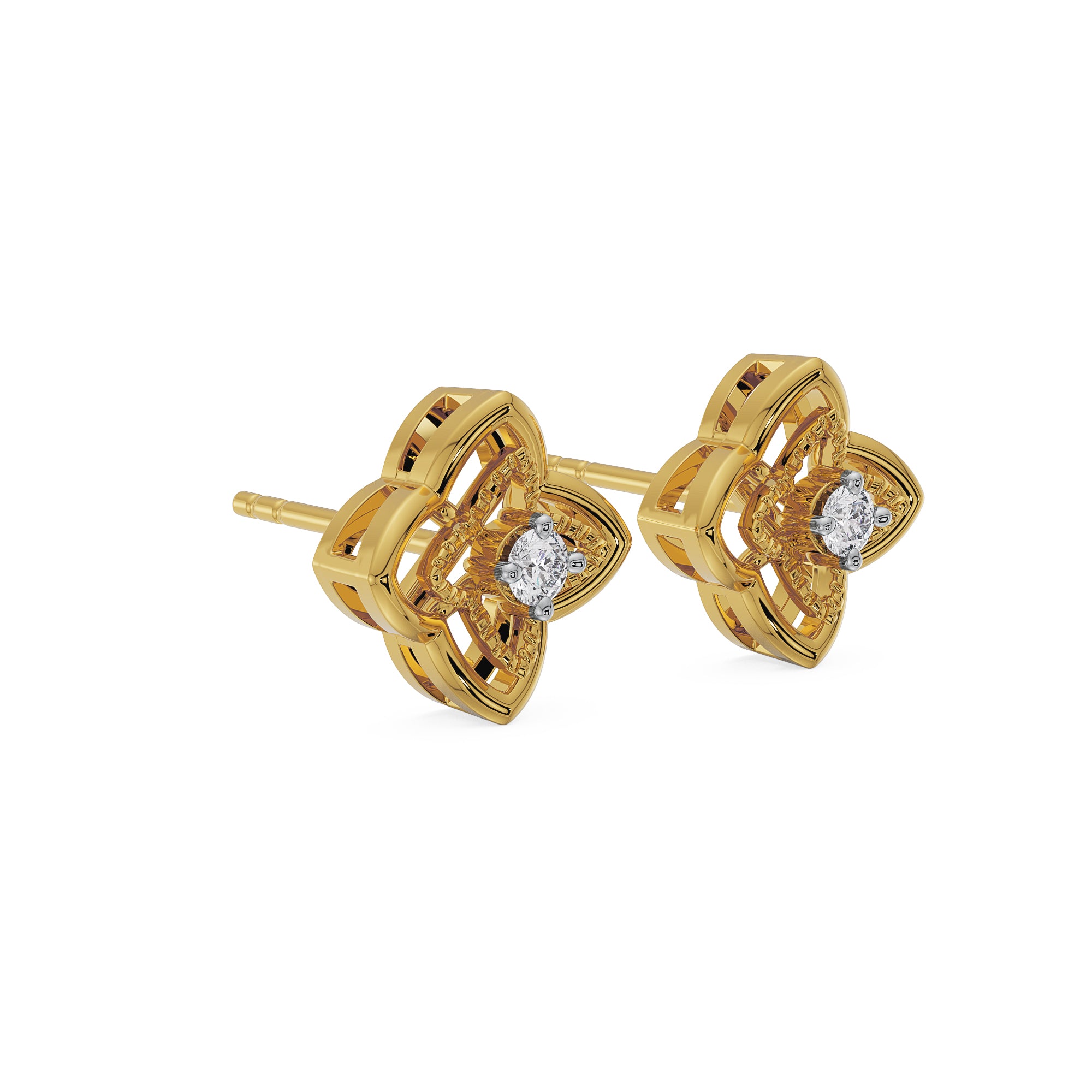 Star Brilliance Diamond Studs Side View