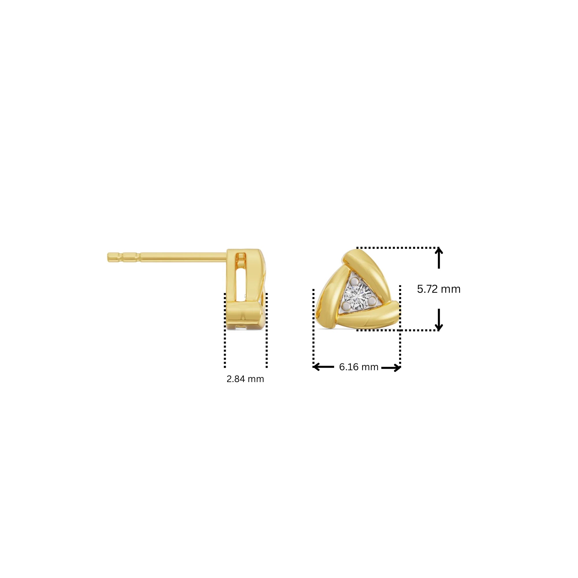 Triangle Lab Grown Diamond Studs 9KT