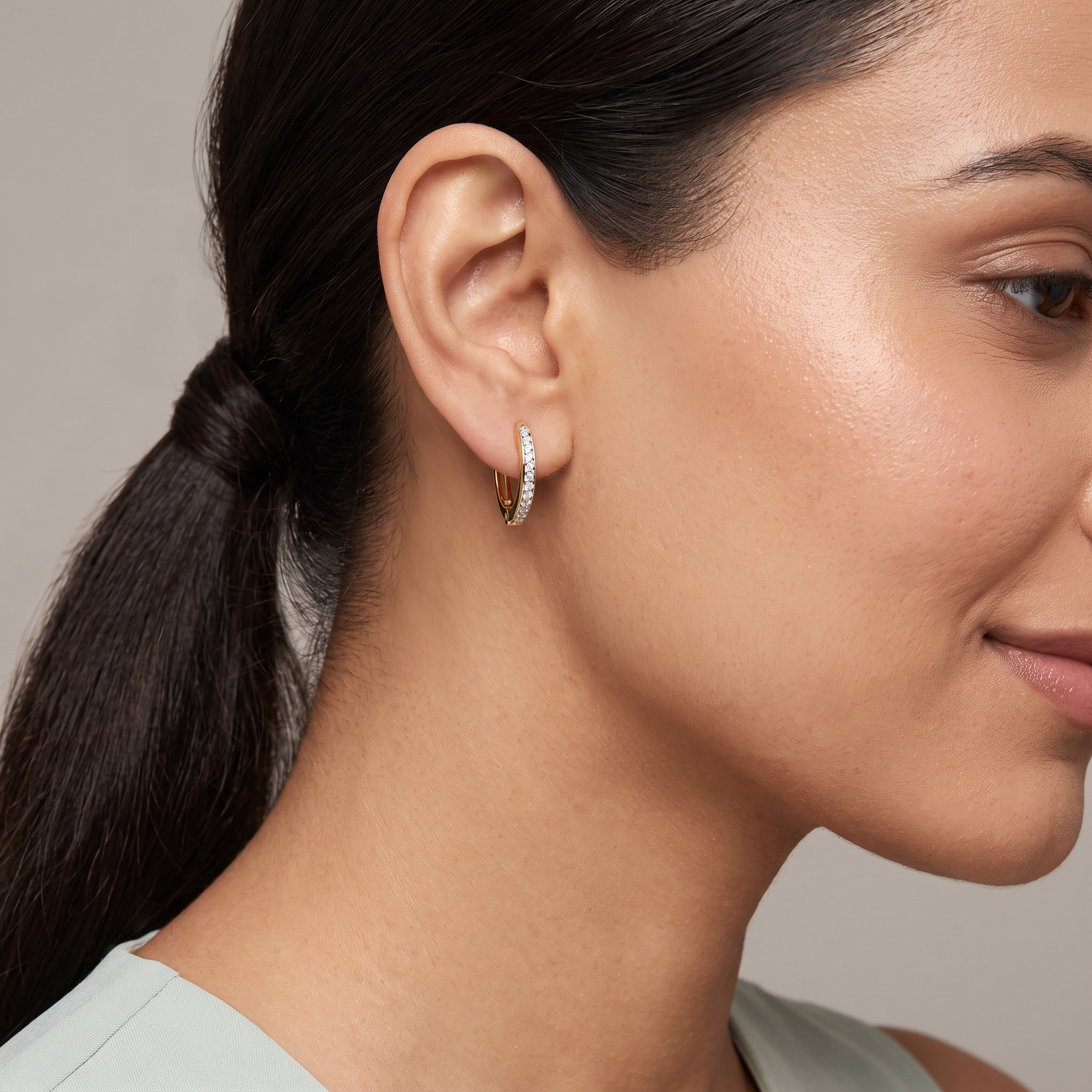 Round Lab Grown Diamond Hoops