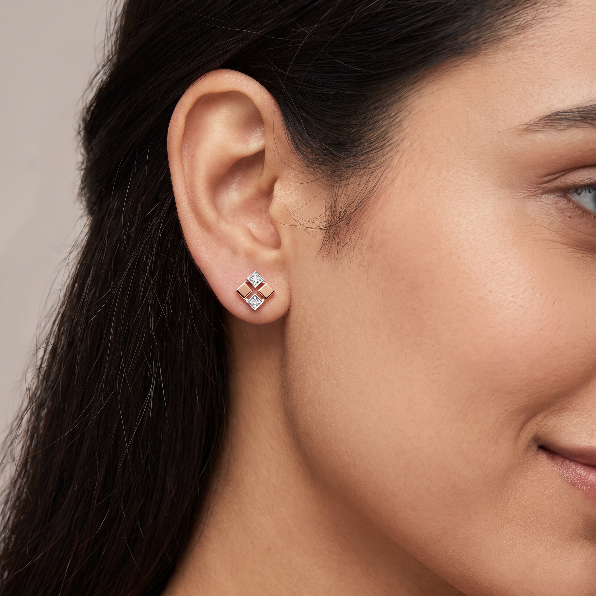 Geometric Glamour Lab Grown Diamond Studs