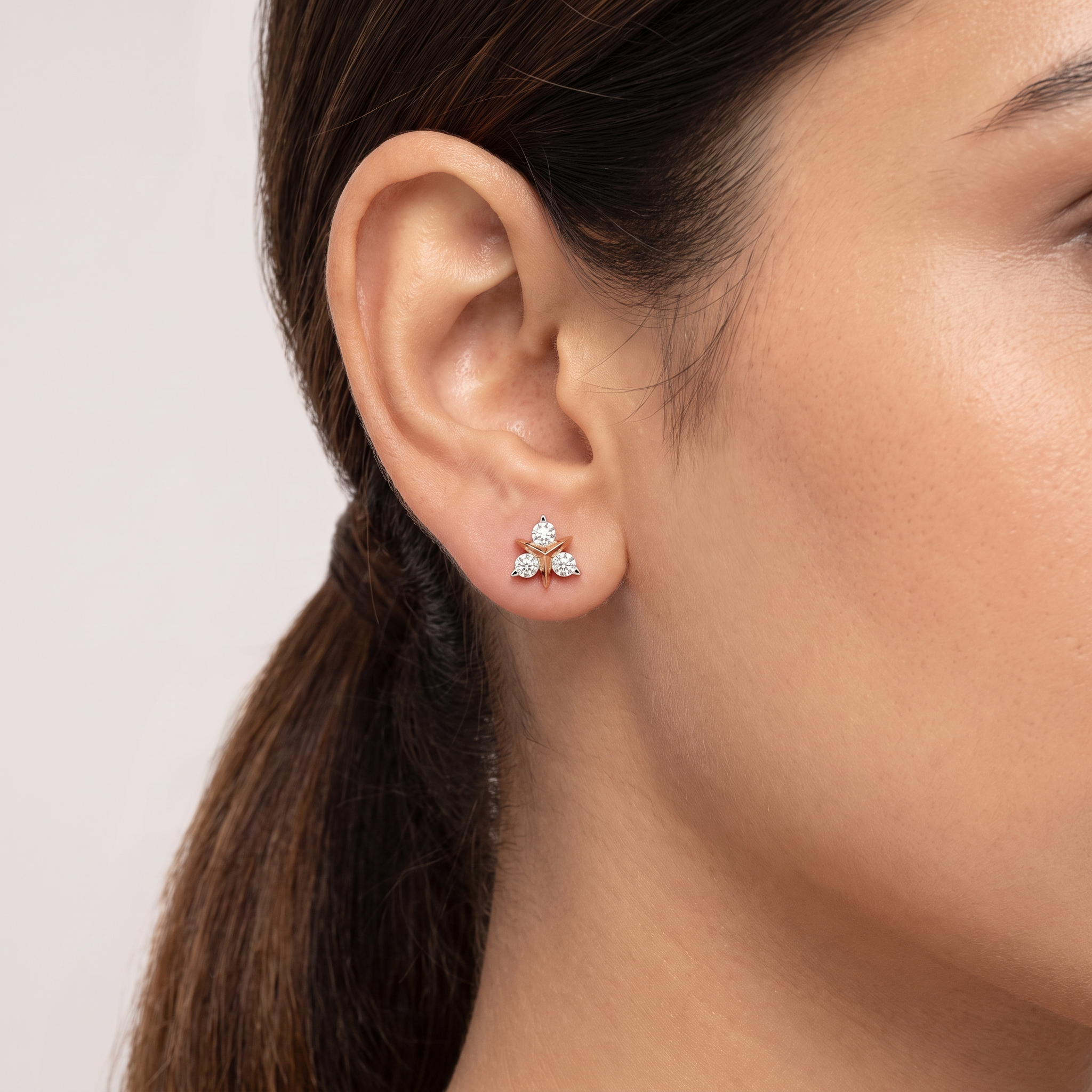 Round Trio Lab Grown Diamond Studs