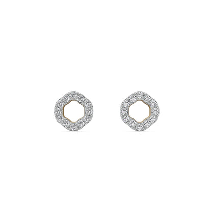 Hollow Diamond Studs Front View