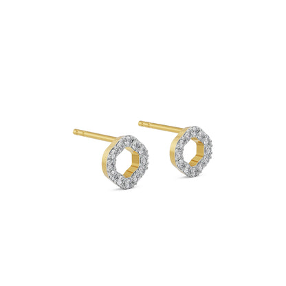 Hollow Diamond Studs Side View