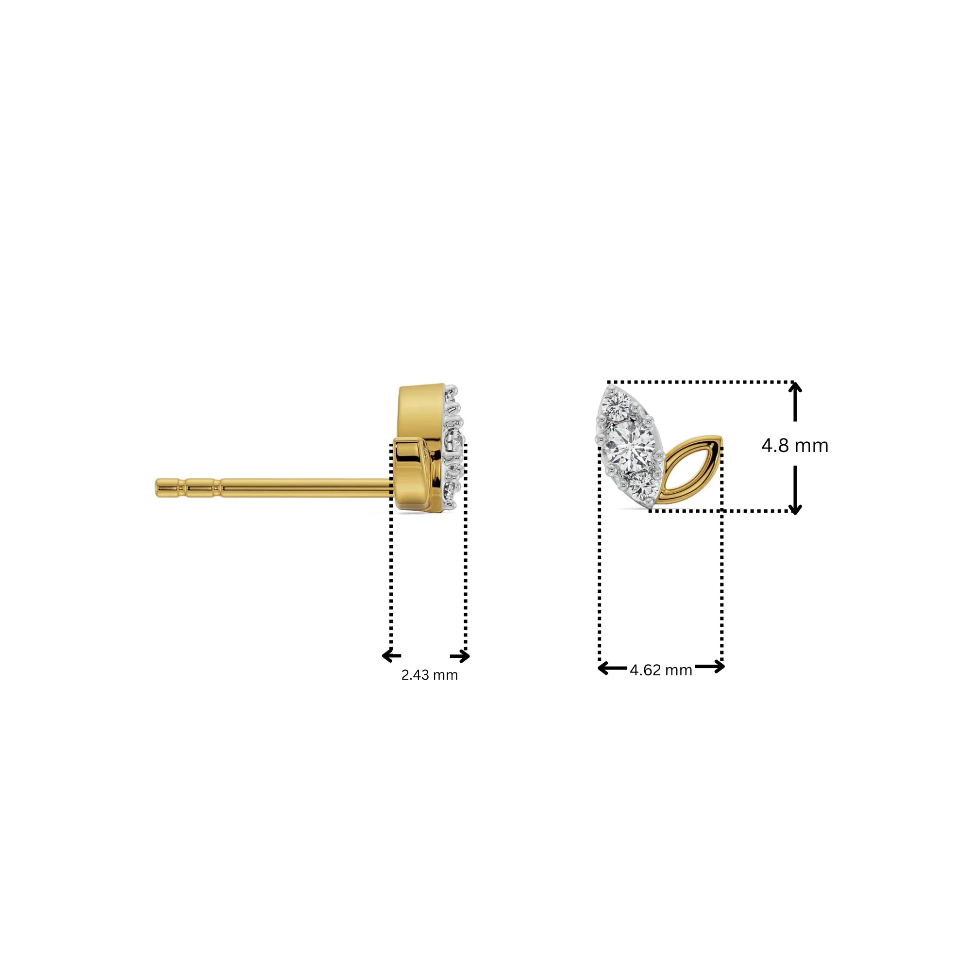 Duo Marquise Lab Grown Diamond Studs 9KT