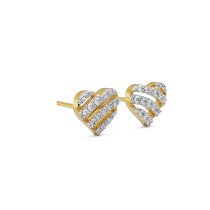 Cupid's Delight Diamond Studs Side View