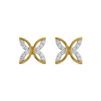 Whimsical Leaf Lab Grown Diamond Studs_in-stock