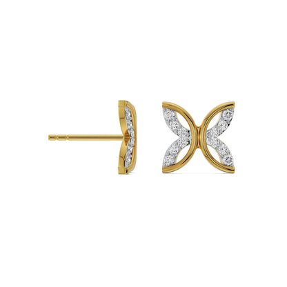 Whimsical Leaf Lab Grown Diamond Studs_in-stock