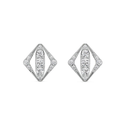 Rhombus Glamour Diamond Studs Front View