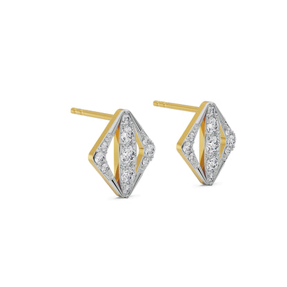 Rhombus Glamour Diamond Studs Side view