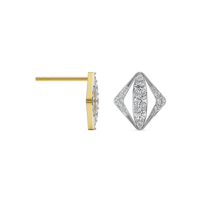 Rhombus Glamour Diamond Studs Prospective View
