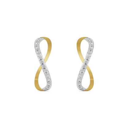 Infinity Diamond Earrings Front View