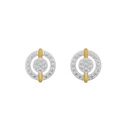 In the Loop Diamond Studs Front View in 9KT