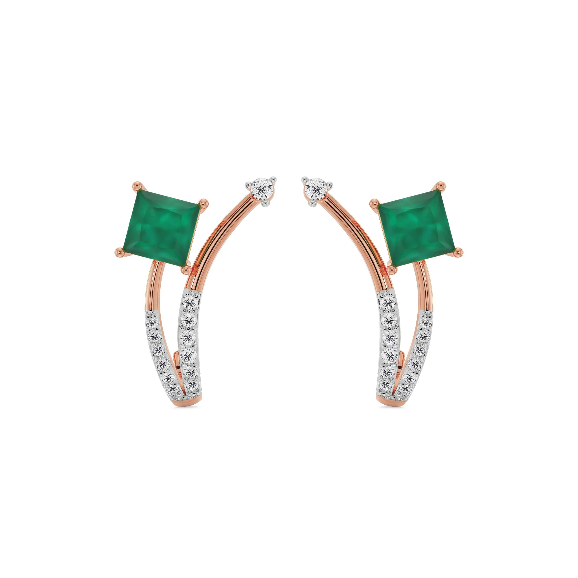 Emerald Delight Lab Grown Diamond Earrings_in-stock