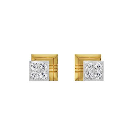 Classic Geometric Crystal Studs Front view