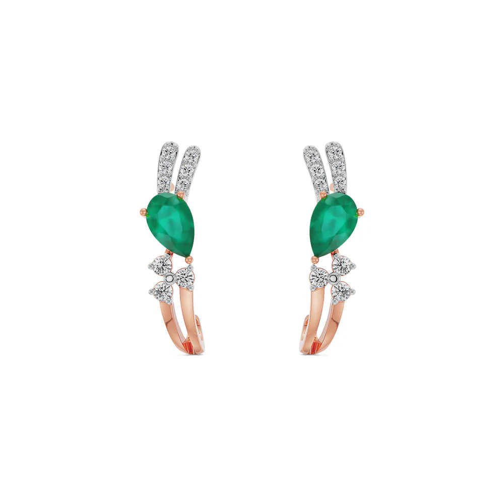 Regal Pear Emerald Lab Grown Diamond Hoops_in_stock