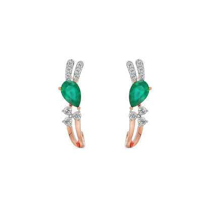 Regal Pear Emerald Lab Grown Diamond Hoops_in_stock