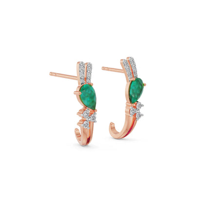Regal Pear Emerald Lab Grown Diamond Hoops_in_stock